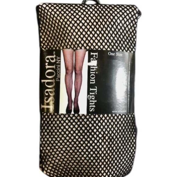 Isadora black 1 pc paccini NY fishnet fashion tights NWT - Picture 2 of 3
